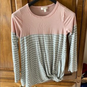 Twist Bottom Striped Top